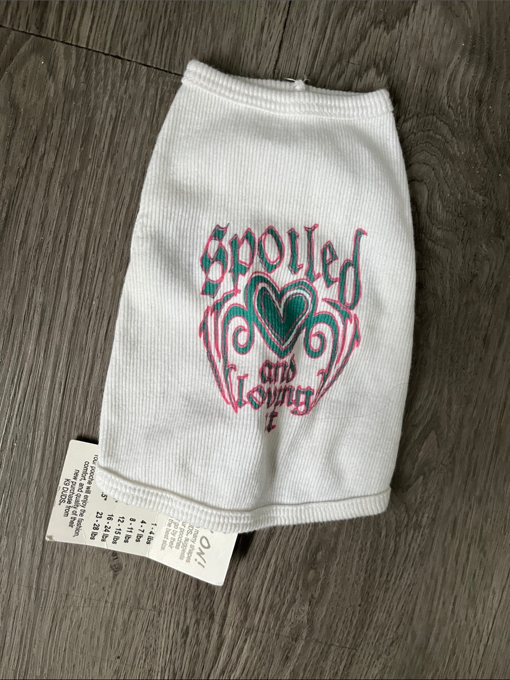 White Ribbed Bottoms with Green & Pink Heart Graphic